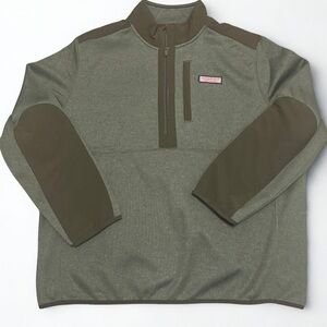 Vineyard Vines Men's Green 1/4 Zip-Up Pullover Sweater